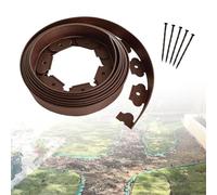 Landscape Edging Border Kit, No Dig Plastic Garden Edging with Spikes, Durable & Flexible for Lawn, Flower Beds, Yard