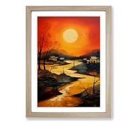 Landscape Expressionism No.3 Framed Print | A2 Oak Framed Wall Art | Ready to Hang | Eclectic Historical Picture | Living Room Bedroom Lounge Office