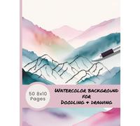 Landscape & Floral Watercolor Reverse Coloring Book: 50 Single-Sided 8"x10" Pages for Relaxation & Creativity
