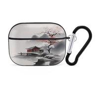 Landscape Flowers AirPod Pro Case, Anti Scratch Hard PC Cover with Keychain, AirPod Pro 2nd/1st Case Accessories for Women Men, Black-Style