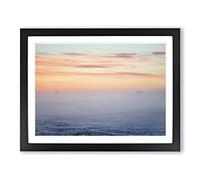 Landscape Fog in the Dawn 2 Modern Framed Print | A2 Black Framed Wall Art | Ready to Hang | Modern Nature Picture | Living Room Bedroom Lounge Office