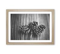 Landscape Forest Acorns Framed Print | A2 Oak Framed Wall Art | Ready to Hang | Modern Landscape Picture | Living Room Bedroom Lounge Office
