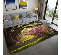 Landscape Forest Waterfall Rugs Living Room Bedroom 3D Printed Floor Door Mat Non-Slip Inner Treads Kitchen Carpet Cushion - Polyester Soft Touch Easy Clean 100 X 200 Cm - For Sofa Mat /1167389763234
