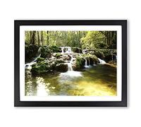 Landscape Forest Wood Stream No.6 Modern Framed Print | A3 Black Framed Wall Art | Ready to Hang | Modern Landscape Picture | Living Room Bedroom Lounge Office