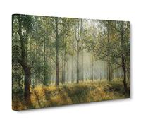 Landscape Forest Woodland View in the Spring Canvas Print | Gallery Wrapped 30mm Frame Wall Art | 30x20 inches | Ready to Hang | Modern Landscape Picture | Living Room Bedroom Lounge Office