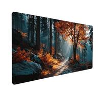 Landscape Gaming Mouse Mat, Tree Mouse Pad Large 40x20in, Desk Mat with Non-Slip Rubber Base, Gaming Accessories, Stitched Edge Design XL Mousepad, Desk Pad, for Office, Computer Accessories, 7-7952