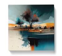 Landscape Gestural Art Canvas Print | Gallery Wrapped 30mm Frame Wall Art | 20x20 inches | Ready to Hang | Eclectic Landscape Picture | Living Room Bedroom Lounge Office