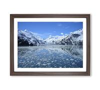 Landscape Glacier Bay Alaska USA Modern Framed Wall Art Print, Ready to Hang Picture for Living Room Bedroom Home Office Décor, Walnut A2 (64 x 46 cm)