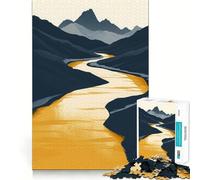 Landscape Gold Jigsaw Puzzles for Adults1000 Piece Logic Skill Precise Connection Family Bond Home Decor (50x75cm)