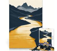 Landscape Gold Jigsaw Puzzles for Adults1000 Piece Logic Skill Precise Connection Family Bond Home Decor (50x75cm)