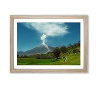 Landscape Guatemala Volcano Framed Print | A2 Oak Framed Wall Art | Ready to Hang | Modern Nature Picture | Living Room Bedroom Lounge Office