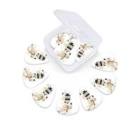 Landscape Guitar Picks 12 Pack Universal ABS Guitar Picks,Illustration of a Windmill and Hay Bales Harvest,for Acoustic and Electric Guitar,Pale Brown Earth Yellow