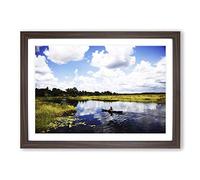 Landscape Guyana Lake Framed Print | A2 Walnut Framed Wall Art | Ready to Hang | Modern Landscape Picture | Living Room Bedroom Lounge Office