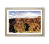 Landscape Horseshoe Bend Canyon Arizona USA Framed Print | A2 Oak Framed Wall Art | Ready to Hang | Modern Flag Picture | Living Room Bedroom Lounge Office