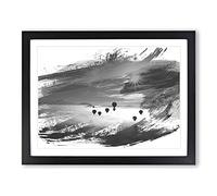 Landscape Hot Air Balloon Vol.4 V1 Modern Framed Wall Art Print, Ready to Hang Picture for Living Room Bedroom Home Office Décor, Black A3 (46 x 34 cm)