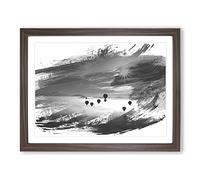 Landscape Hot Air Balloon Vol.4 V1 Modern Framed Wall Art Print, Ready to Hang Picture for Living Room Bedroom Home Office Décor, Walnut A3 (46 x 34 cm)