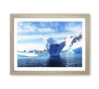 Landscape Icebergs No.1 Modern Framed Print | A2 Oak Framed Wall Art | Ready to Hang | Modern Nature Picture | Living Room Bedroom Lounge Office