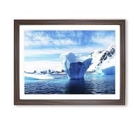 Landscape Icebergs No.1 Modern Framed Wall Art Print, Ready to Hang Picture for Living Room Bedroom Home Office Décor, Walnut A3 (46 x 34 cm)
