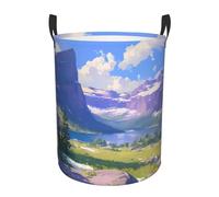 Landscape Images Circular Hamper â€“ Stylish Waterproof Oxford Fabric Storage Bin With Full-Print Design, Ideal For Home Organization & Laundry Storage