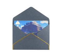 Landscape Images Elegant Greeting Card â€“ Premium Pearl Paper Holiday & Birthday Card With Gold Trim â€“ Blank Inside For Personal Message