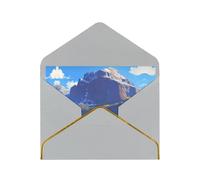 Landscape Images Elegant Greeting Card â€“ Premium Pearl Paper Holiday & Birthday Card With Gold Trim â€“ Blank Inside For Personal Message