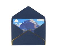 Landscape Images Elegant Greeting Card â€“ Premium Pearl Paper Holiday & Birthday Card With Gold Trim â€“ Blank Inside For Personal Message