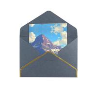 Landscape Images Elegant Greeting Card - Premium Pearl Paper Foldable Card With Gold Trim, Blank Inside For Personal Message - Perfect For Christmas, Birthday, Wedding & Valentine’s Day