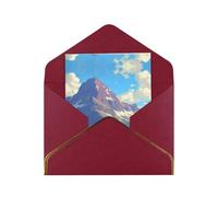 Landscape Images Elegant Greeting Card - Premium Pearl Paper Foldable Card With Gold Trim, Blank Inside For Personal Message - Perfect For Christmas, Birthday, Wedding & Valentine’s Day