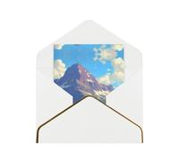 Landscape Images Elegant Greeting Card - Premium Pearl Paper Foldable Card With Gold Trim, Blank Inside For Personal Message - Perfect For Christmas, Birthday, Wedding & Valentine’s Day