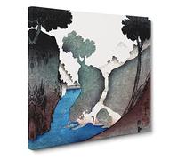 Landscape in the Mist by Utagawa Kunisada Asian Japanese Canvas Wall Art Print Ready to Hang, Framed Picture for Living Room Bedroom Home Office Décor, 20x20 Inch (50x50 cm)