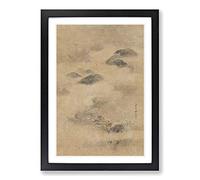 Landscape in The Moonlight Vol.1 by Kano Tan'yu Framed Print | A2 Black Framed Wall Art | Ready to Hang | Modern Nature Picture | Living Room Bedroom Lounge Office