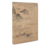 Landscape in The Moonlight Vol.2 by Kano Tan'yu Painting Canvas Print | Gallery Wrapped 30mm Frame Wall Art | 30x20 inches | Ready to Hang | Contemporary Landscape Picture | Living Room Lounge Office