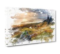 Landscape Isle of Skye Scotland 2 V3 Canvas Print | Gallery Wrapped 30mm Frame Wall Art | 30x20 inches | Ready to Hang | Modern Landscape Picture | Living Room Bedroom Lounge Office