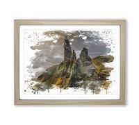 Landscape Isle of Skye Scotland 6 V3 Modern Framed Print | A2 Oak Framed Wall Art | Ready to Hang | Modern Nature Picture | Living Room Bedroom Lounge Office
