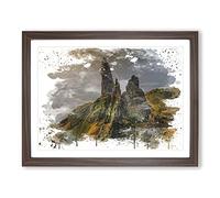 Landscape Isle of Skye Scotland 6 V3 Modern Framed Print | A3 Walnut Framed Wall Art | Ready to Hang | Modern Nature Picture | Living Room Bedroom Lounge Office
