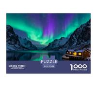 Landscape Jigsaw Puzzle 1000 Pieces Adults Teens Stress Relief Challenging Aurora Scenery Poster Guide Recycled Board 52x38cm/1000pcs