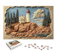 Landscape Jigsaw Puzzles for Adults 1000, 1000 Piece Jigsaw Puzzles for Adults, Lighthouse Jigsaws with Exquisite Packaging Box, Impossible Puzzle for Home Decor, Gifts for Women, Gifts for Men, -5107