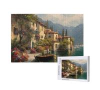 Landscape Jigsaw Puzzles for Adults 1500 Small Town Puzzle, Wooden Puzzles for Adults with Gift Box, Impossible Puzzle, Challenging High Difficulty Family Activity, Gifts for Men Women,87x57 cm, p802t