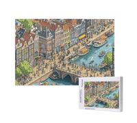 Landscape Jigsaw Puzzles for Adults 2000 Small Town Puzzle, Wooden Puzzles for Adults with Gift Box, Impossible Puzzle, Challenging High Difficulty Family Activity, Gifts for Men Women,99x70 cm, p48t