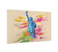 Landscape Jigsaw Puzzles for Adults 300 Jigsaw Puzzle Statue of Liberty Pattern Design with Gift Box Packaging, Gifts for Women,Challenging Family Games Activity,Home Wall Bedroom Decor 40x28CM -743y