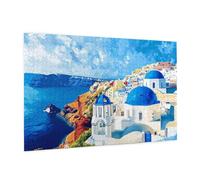 Landscape Jigsaw Puzzles for Adults 300 Jigsaw Puzzle The Mediterranean Pattern Design with Gift Box Packaging, Gifts for Women,Challenging Family Games Activity,Home Wall Bedroom Decor 40x28CM -246y