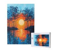 Landscape Jigsaw Puzzles for Adults 500, Sunset Puzzles for Adults Wooden, Funny/Difficult/Impossible/Challenging Decompression Games, As a Birthday for Women and Men M-1743