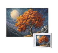 Landscape Jigsaw Puzzles for Adults 500 Tree Puzzle, Wooden Puzzles for Adults with Gift Box, Impossible Puzzle, Challenging High Difficulty Family Activity, Gifts for Men Women,52x38 cm, p317t