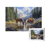 Landscape Jigsaw Puzzles for Adults 5000 Horse Puzzles for Adults Wooden, Funny/Difficult/Impossible/Challenging Decompression Games, As a Birthday for Women and Men ML-148