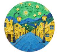 Landscape Jigsaw Puzzles Puzzle for Adults Kids. 1000 Pieces Dot Painted Color Painting Great Gifts Challenge Toy Educational Game Home Decoration for Educational Games Gifts 1000pcs (67.5x67.5cm)