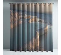 Landscape Kids Room Drapes Light Blue, Blackout Curtains, Thermal Panels, Terraced field lake, Privacy, 66" x 72", Room Darkening, Sleep Better, Child Bedroom, Window Treatment, Soft Look