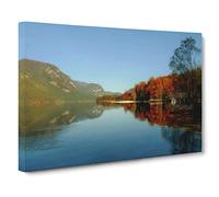 Landscape Lake Bohinj Slovenia Canvas Print | Gallery Wrapped 30mm Frame Wall Art | 24x16 inches | Ready to Hang | Modern Landscape Picture | Living Room Bedroom Lounge Office