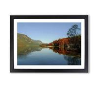 Landscape Lake Bohinj Slovenia Framed Print | A2 Black Framed Wall Art | Ready to Hang | Modern Landscape Picture | Living Room Bedroom Lounge Office