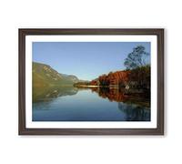 Landscape Lake Bohinj Slovenia Framed Print | A2 Walnut Framed Wall Art | Ready to Hang | Modern Landscape Picture | Living Room Bedroom Lounge Office