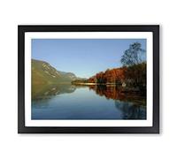 Landscape Lake Bohinj Slovenia Modern Framed Print | A3 Black Framed Wall Art | Ready to Hang | Modern Landscape Picture | Living Room Bedroom Lounge Office